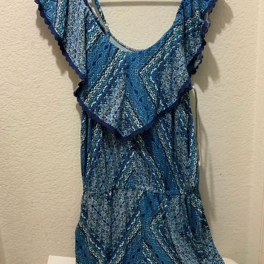 New Jessica Simpson blue Cold Shoulder Romper jumpsuit size L